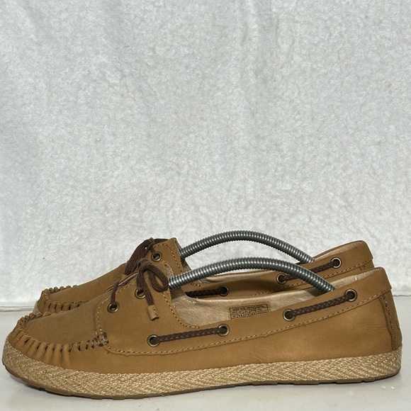 Ugg Womens Tan Nubuck Leather Moccasin Espadrille Slip On Tylin Shoes SZ US 10 - Picture 2 of 12